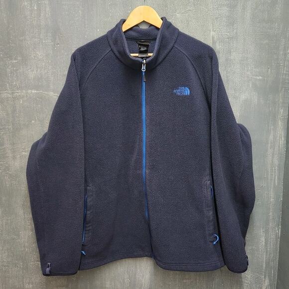 The North Face Mens Full Zip Fleece Jacket Navy Blue Size XXL Y2K ERA - Picture 1 of 7